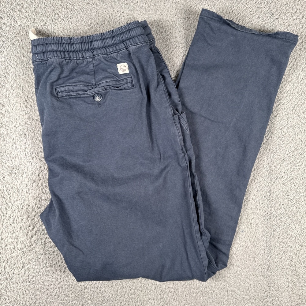 Marine Layer Saturday Relaxed Fit Twill Pant Mens XL (36x30) Blue Slim Fit